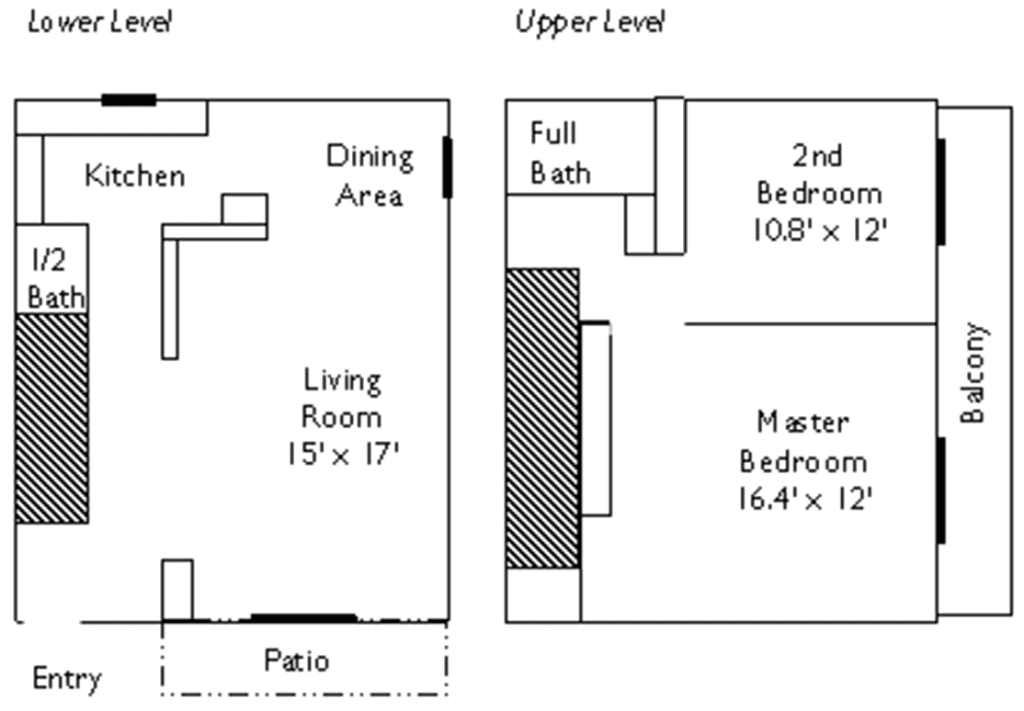 Illustration of 2 bedroom floor plan