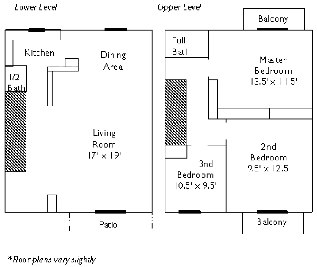 Illustration of 3 bedroom floor plan